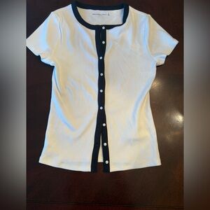 Abercrombie & Fitch Black and White Ribbed Top